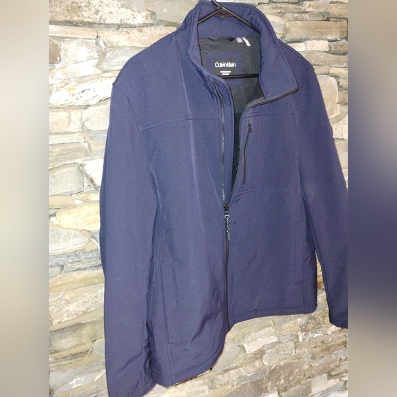Calvin Klein men's navy blue jacket, water resistant size large Like New - Picture 2 of 15